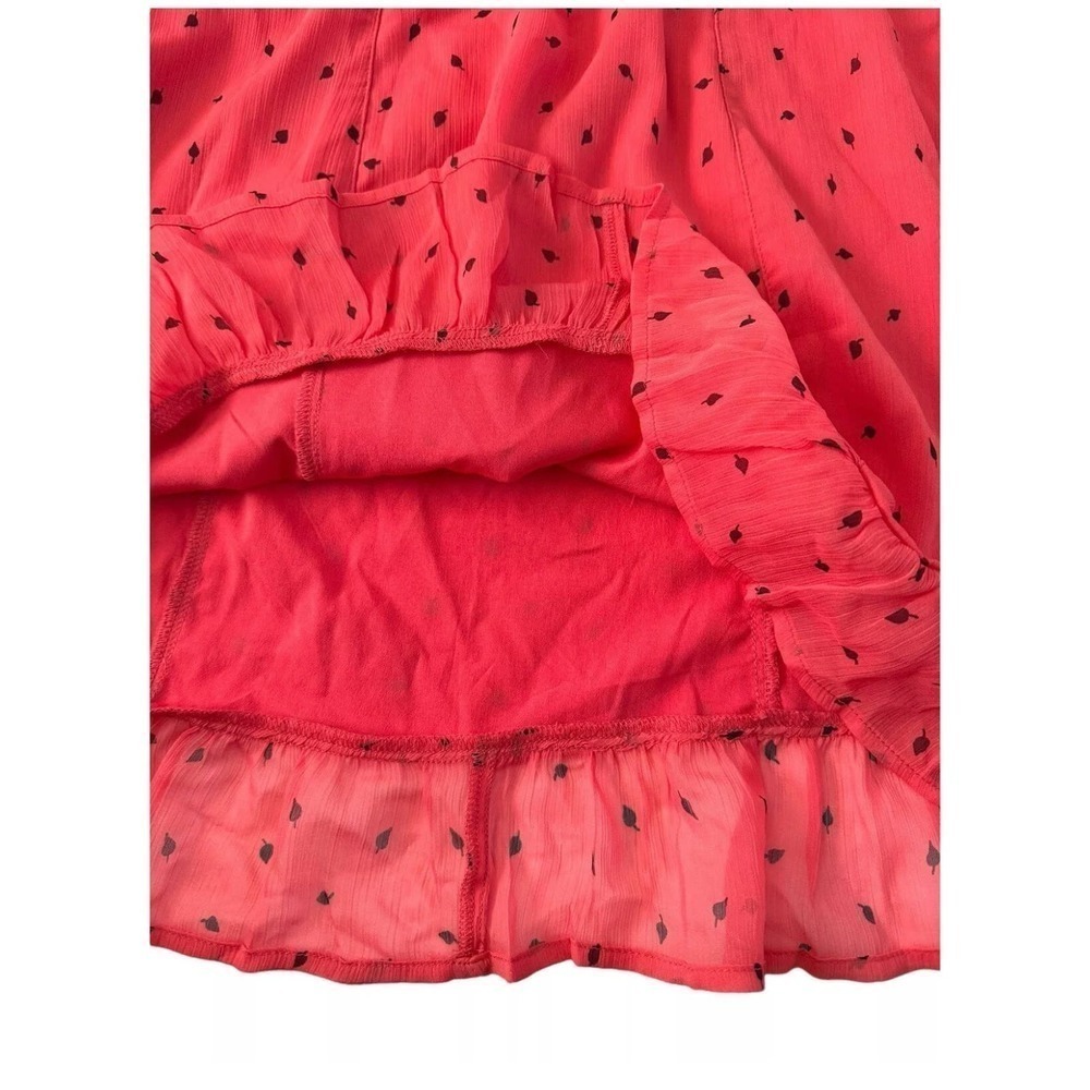 Leith Nordstrom Pink Paradise Leaflet Ditsy Mini Dress Ruffle Size XS - Picture 4 of 11